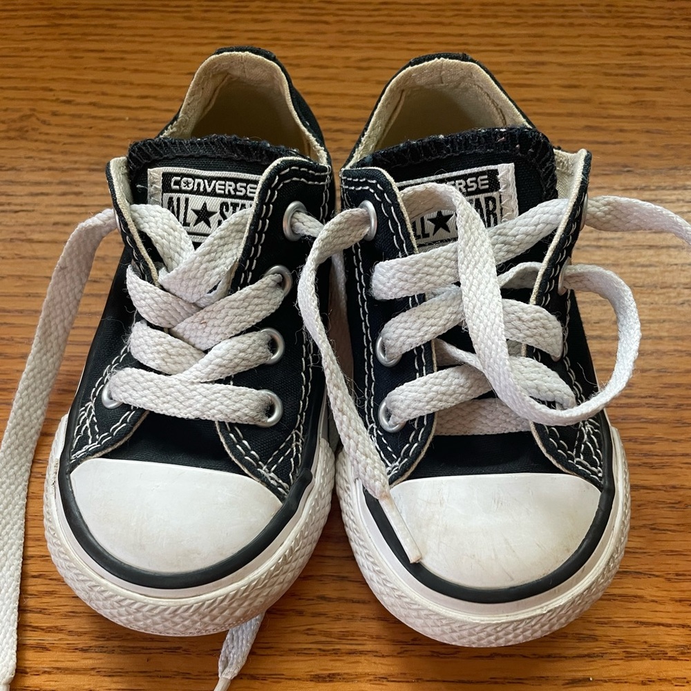 Converse toddler Classic Black and White Sneakers